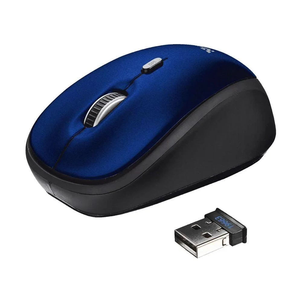 Mouse Sem Fio Trust Yvi 1600 DPI Azul T19663