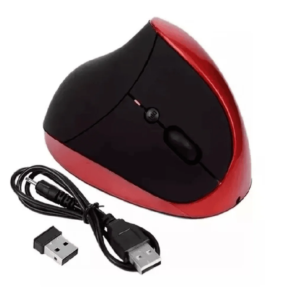 Mouse Vertical Sem Fio Kapbom Ergonômico 2400 DPI 2 Botões KA-625