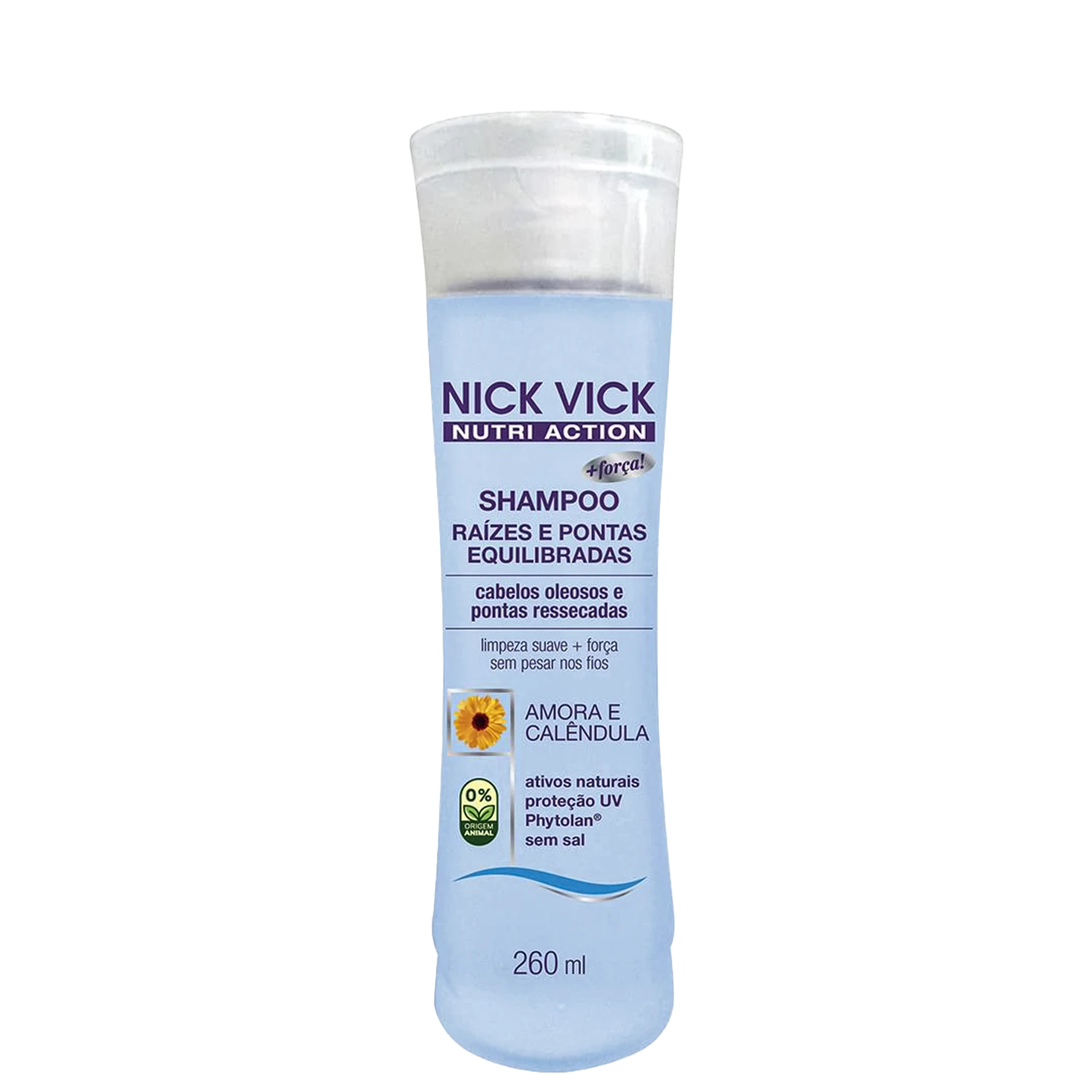 Shampoo sem Sal Nick & Vick NUTRI-Hair para Raiz e Pontas Equilibradas 260ml