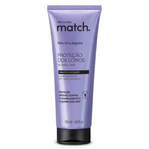 Shampoo Matizador o Boticário Match. Proteção dos Loiros 250ml