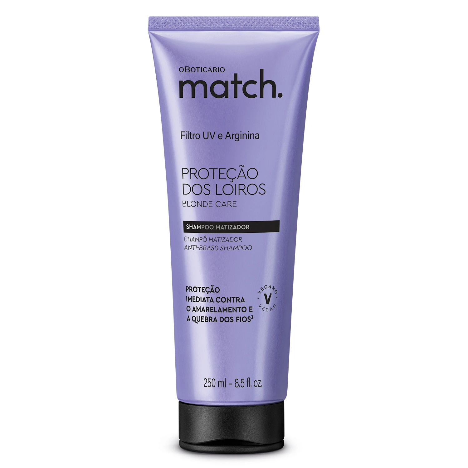 Shampoo Matizador o Boticário Match. Proteção dos Loiros 250ml