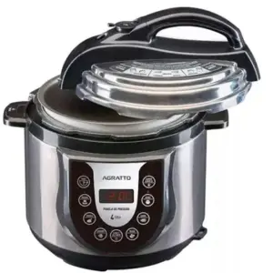 Panela de Pressão Elétrica Agratto Digital 4L Inox PED-01 Panela de Pressão Elétrica Agratto Digital 4L Inox PED-01