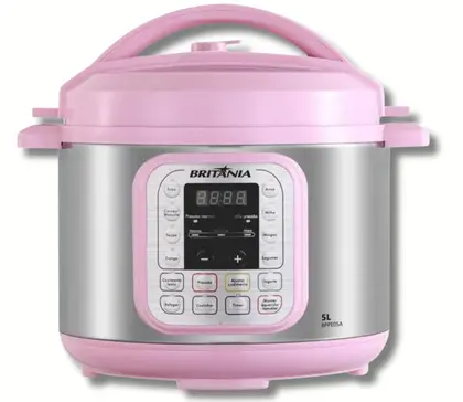 Panela de Pressão Elétrica Britânia Digital 5L 11 Funções Rosa BPP05
