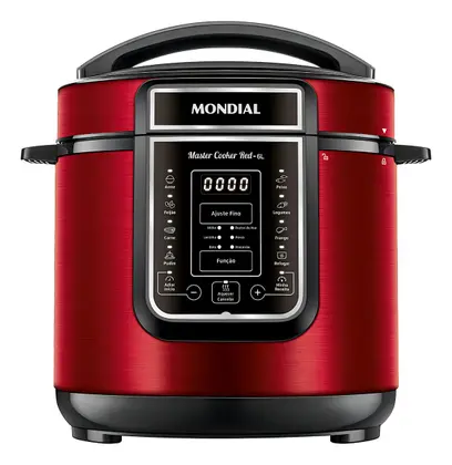 Panela de Pressão Elétrica Mondial Master Cooker Digital 6L Vermelha PE-60-6L-RI