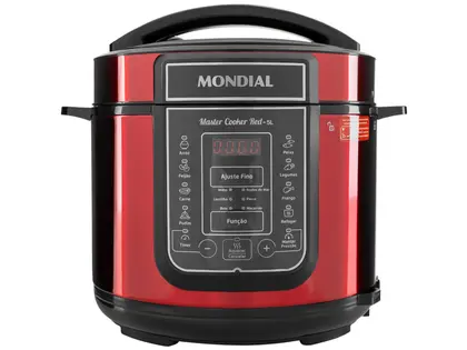 Panela de Pressão Elétrica Mondial Master Cooker Digital 5L Vermelha PE-39