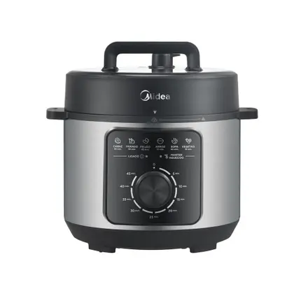 Panela de Pressão Elétrica Midea Mecânica 4L Preta Inox PPM41