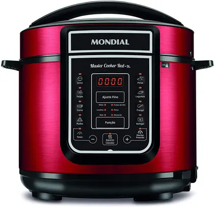 Panela de Pressão Elétrica Mondial Master Cooker Digital 5L Vermelha PE-39