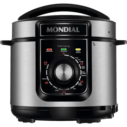 Panela de Pressão Elétrica Mondial Pratic Cook 5L Preto Inox PE-48-5L-I