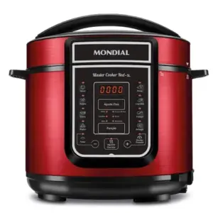 Panela de Pressão Elétrica Mondial Master Cooker Digital 5L Vermelha Inox PE-39 Panela de Pressão Elétrica Mondial Master Cooker Digital 5L Vermelha Inox PE-39