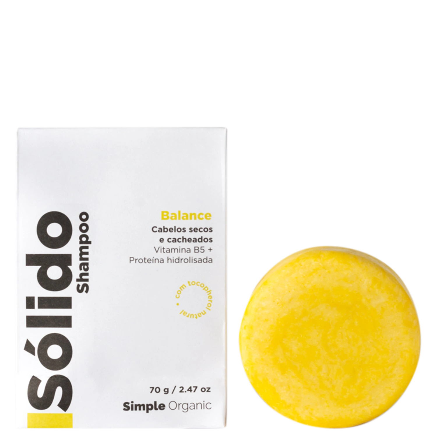 Shampoo em Barra Simple Organic Sólido Balance 70g