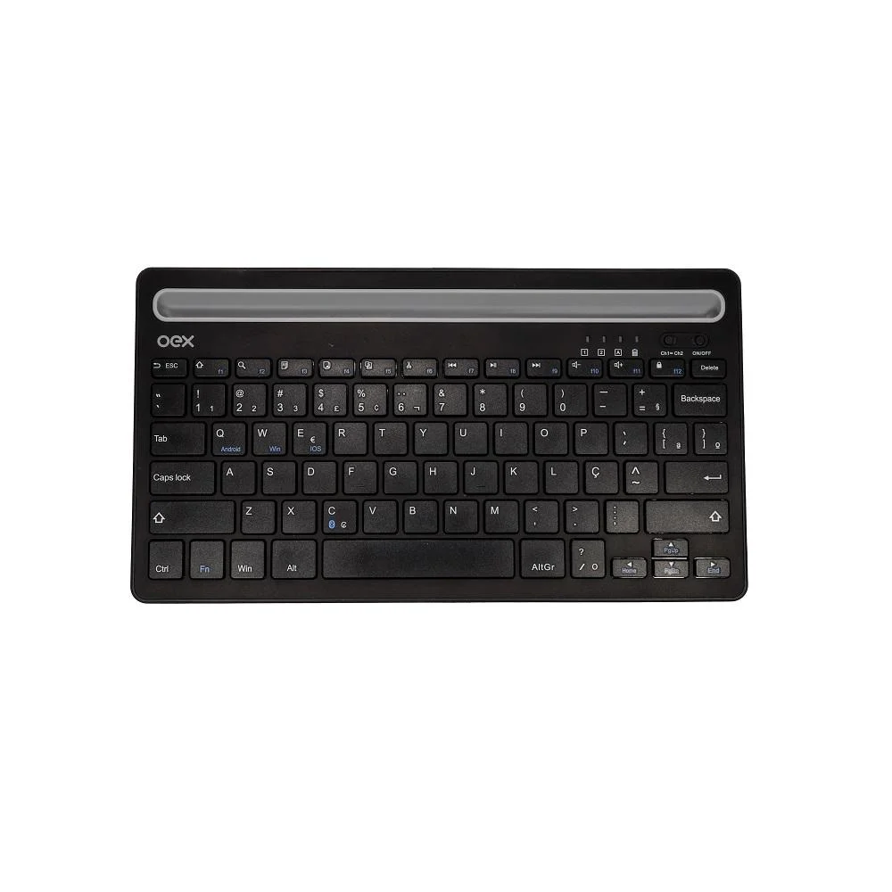 Teclado Bluetooth OEX Recarregável ABNT2 Preto TC502 Plus