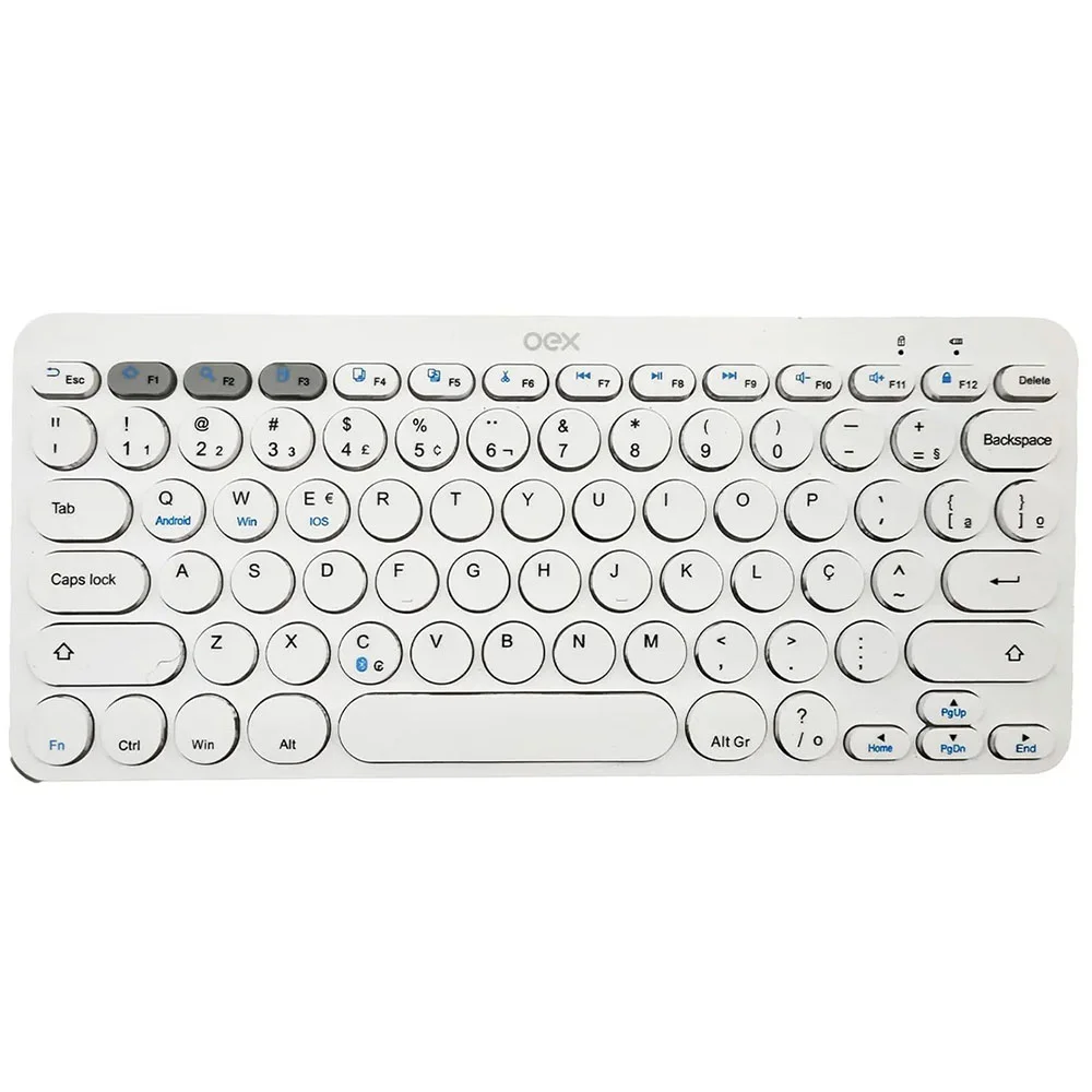 Teclado Bluetooth OEX Retro Plus Branco TC510
