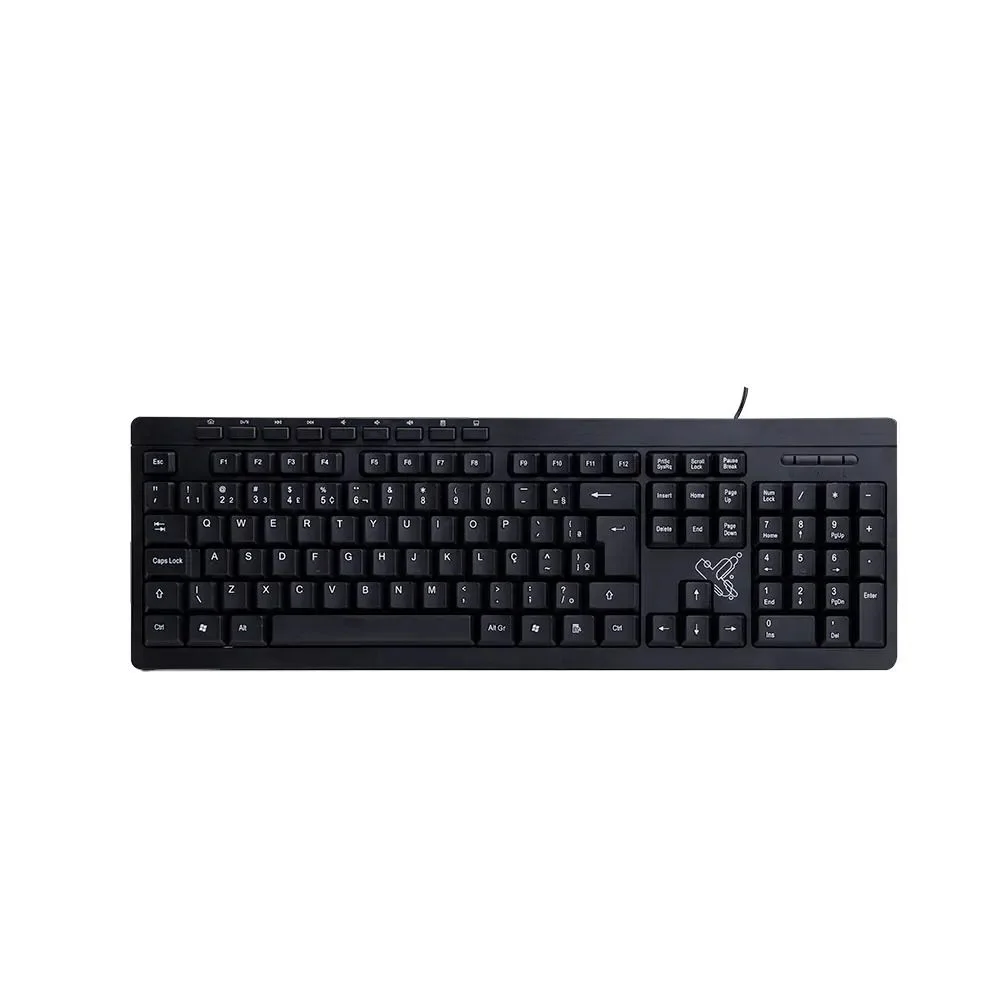 Teclado Maxprint Multimídia Com Fio USB 2.0 Preto SK-2030
