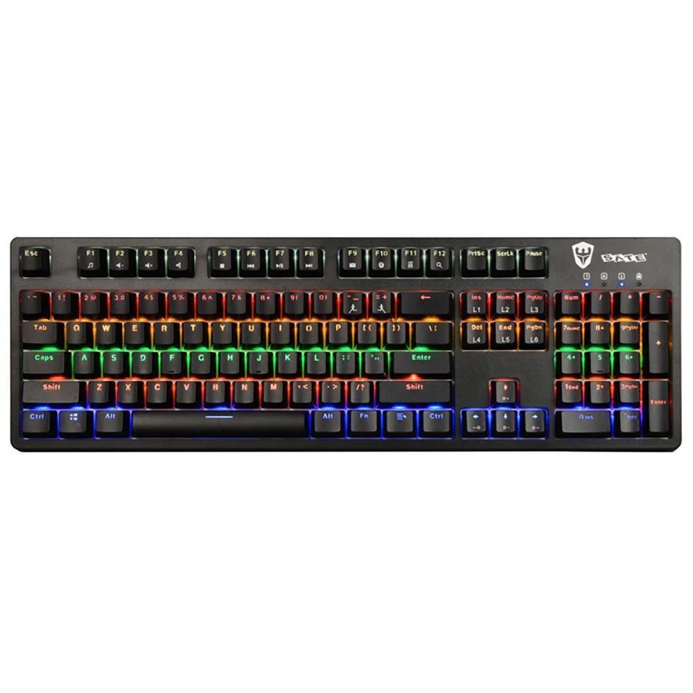 Teclado Gamer Mecânico Satellite K6 RGB Switch Blue 104 Teclas