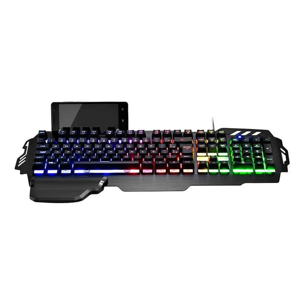 Teclado Gamer Multi Warrior Zuberi LED Superfície de Metal ABNT2 TC210