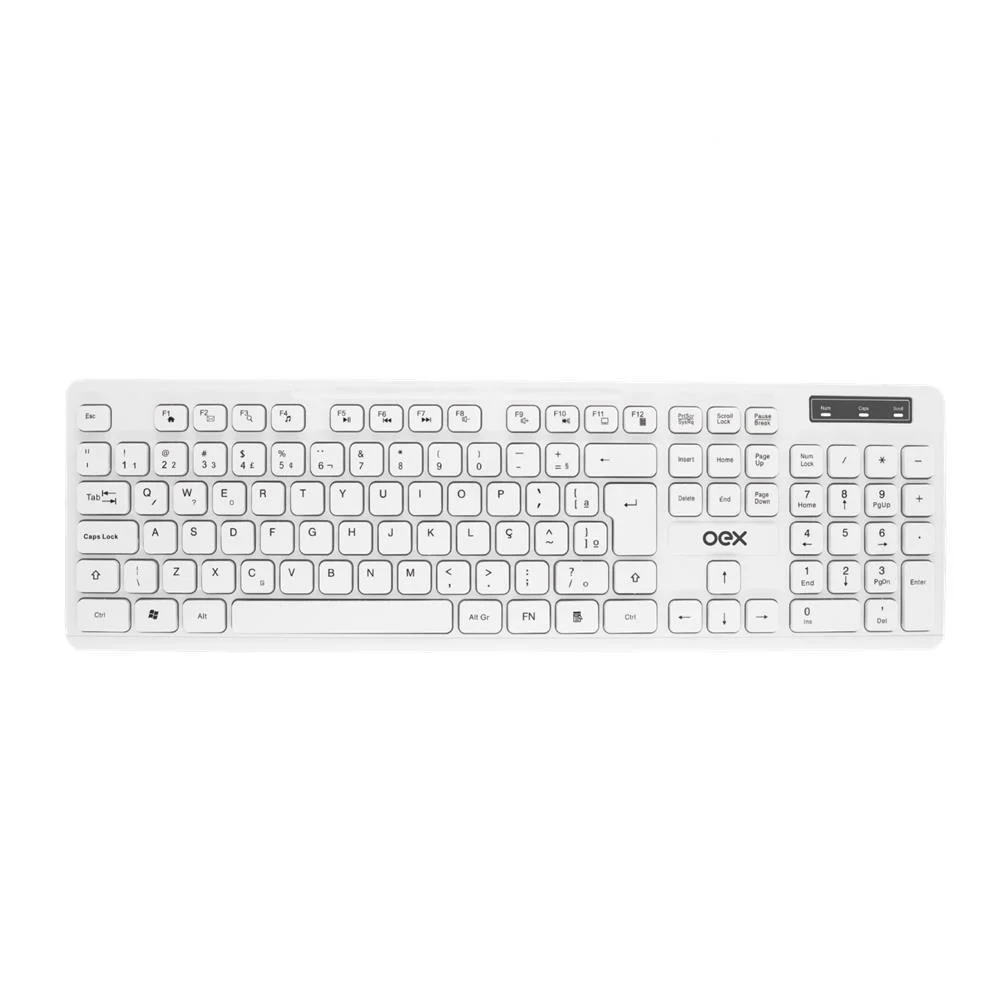 Teclado OEX Com Fio para PC/Notebook Branco TC304