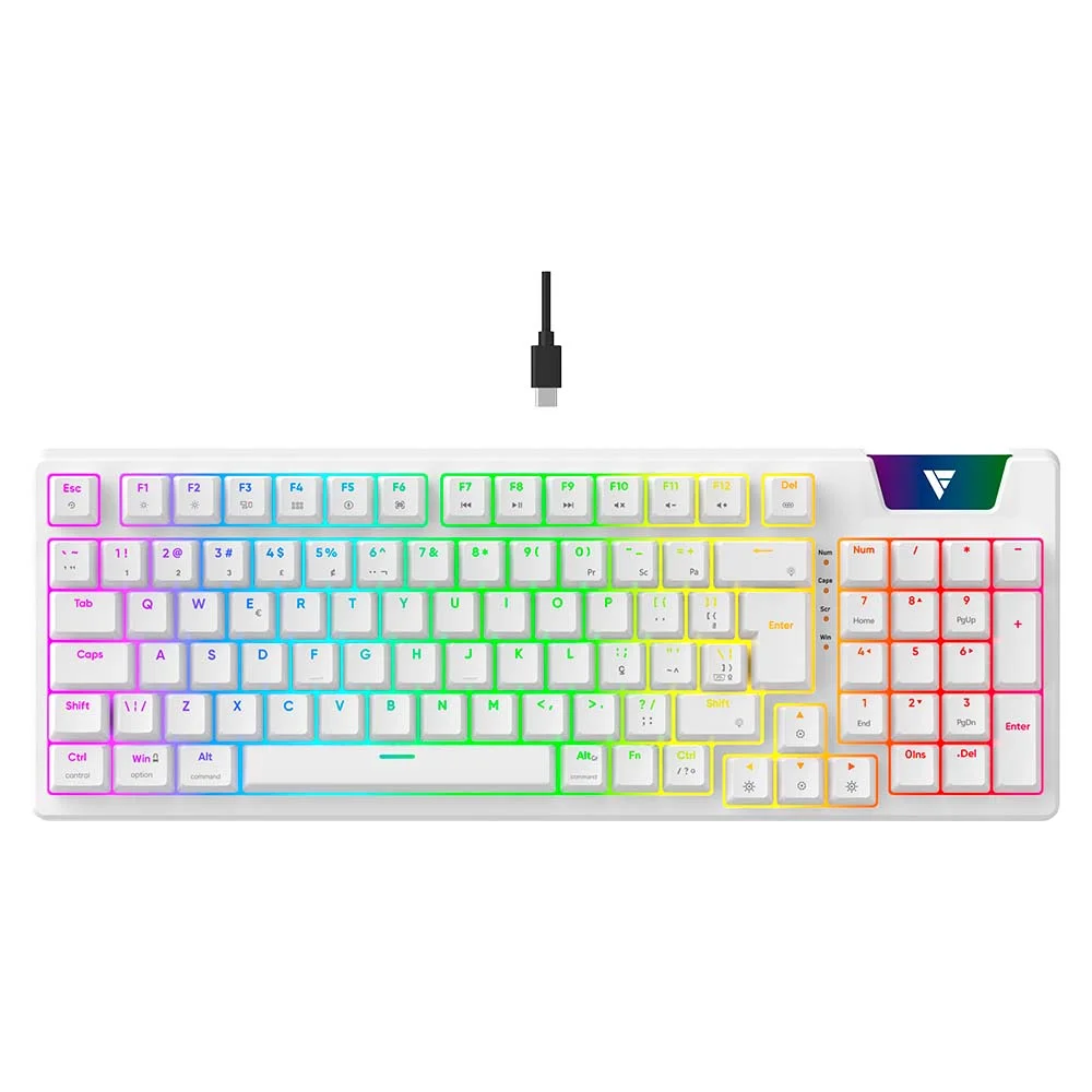 Teclado Gamer Mecânico Force One Atlas Pro TKL 60% RGB Hotswap Switch Huano Red