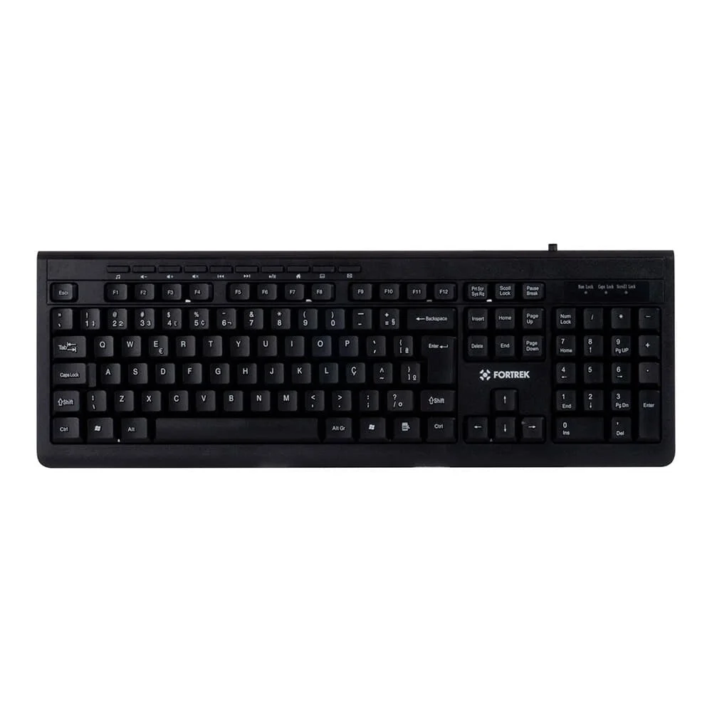 Teclado Fortrek Multimídia à Prova D’água ABNT2 Preto MLK-101