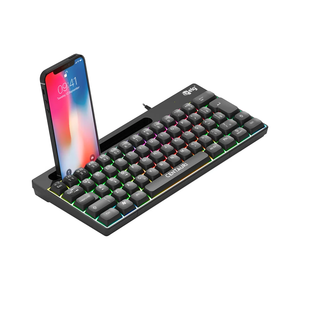 Teclado Gamer Membrana ELG Centauri Mini 67 Teclas RGB Anti-Ghosting ABNT2 Preto TGCT