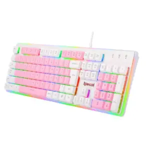 Teclado Gamer Membrana Redragon Dyaus 2 RGB Branco com Rosa K509WP-RGB Teclado Gamer Membrana Redragon Dyaus 2 RGB Branco com Rosa K509WP-RGB
