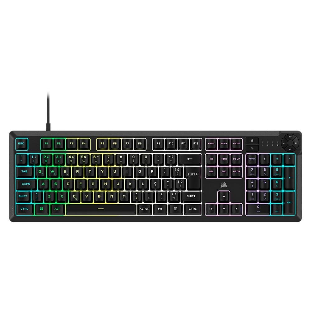 Teclado Gamer Membrana Corsair K55 Core iCUE RGB Preto CH-9226C65-BR