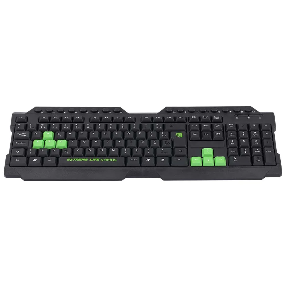 Teclado Gamer Membrana ELG Dragon War 107 Teclas Multimídia ABNT2 Preto TGDW