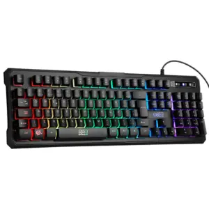 Teclado Gamer Membrana ELG Flakes Power Battle RGB 107 Teclas ABNT2 Preto FLKT001 Teclado Gamer Membrana ELG Flakes Power Battle RGB 107 Teclas ABNT2 Preto FLKT001