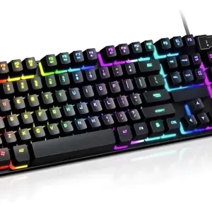 Teclado Gamer Semi-Mecânico Evolut Aitek Rainbow Preto Teclado Gamer Semi-Mecânico Evolut Aitek Rainbow Preto