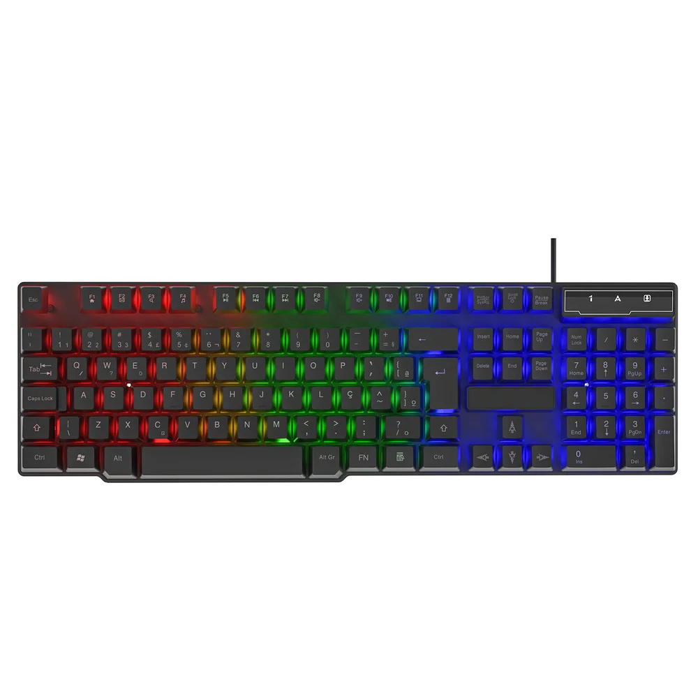 Teclado Gamer Evolut LED Rainbow ABNT2