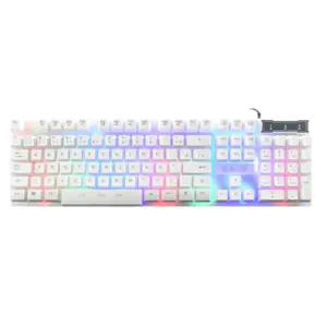 Teclado Gamer Evus Candy LED RGB Branco TC-10W Teclado Gamer Evus Candy LED RGB Branco TC-10W