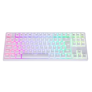 Teclado Gamer Mecânico Fallen Pantera Pro TKL Switch Prata Branco Teclado Gamer Mecânico Fallen Pantera Pro TKL Switch Prata Branco