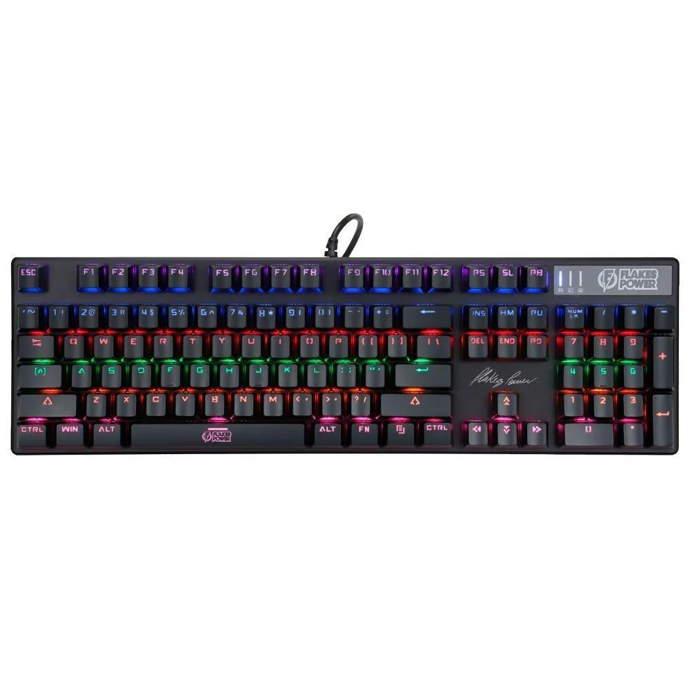 Teclado Gamer Mecânico ELG Flakes Power Royale 104 Teclas Retroiluminadas FLKTM001