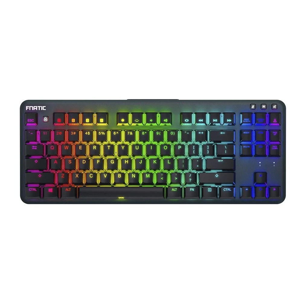 Teclado Gamer Mecânico Fnatic MiniStreak Silent RGB Layout US Preto C-KB0002