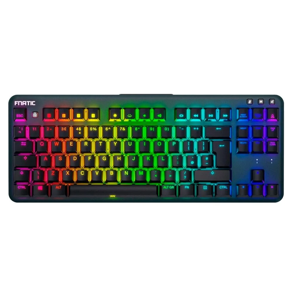 Teclado Gamer Mecânico Fnatic MiniStreak Speed RGB USB-C Removível Layout US Preto C-KB0002