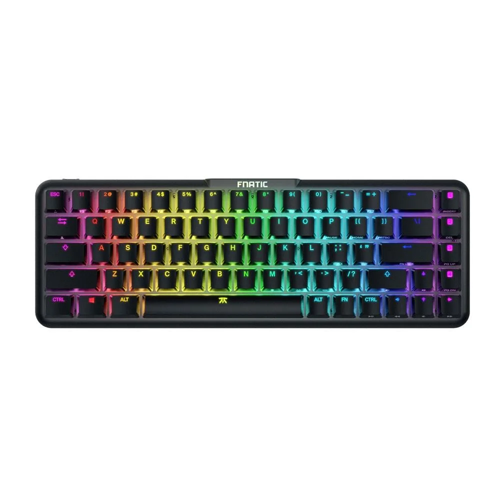 Teclado Gamer Mecânico Fnatic Streak65 RGB Compacto Layout US Preto C-KB0003
