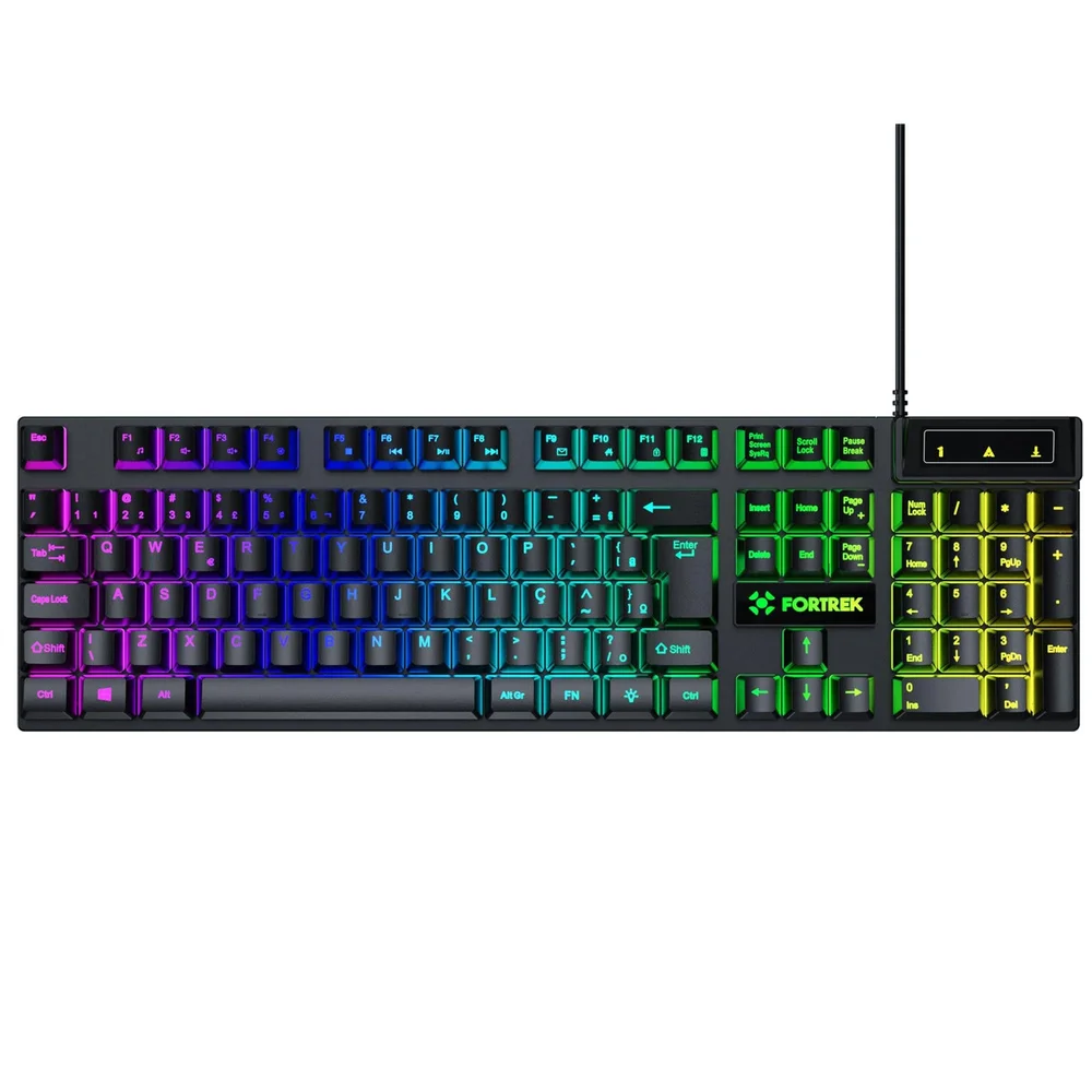 Teclado Gamer Fortrek Fearless 100 Full-Size Preto