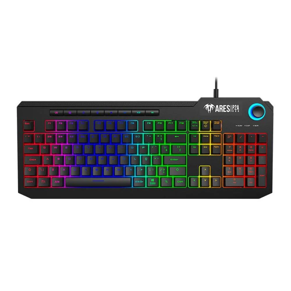 Teclado Gamer Gamdias ARES P2A RGB ABNT2 Preto