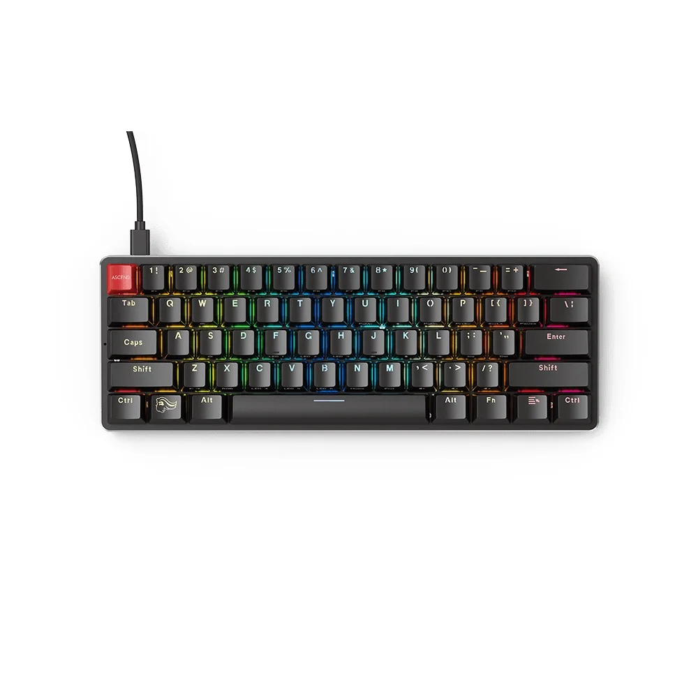 Teclado Gamer Mecânico Glorious GMMK RGB Switch Brown Anti-ghosting Double Shot Preto