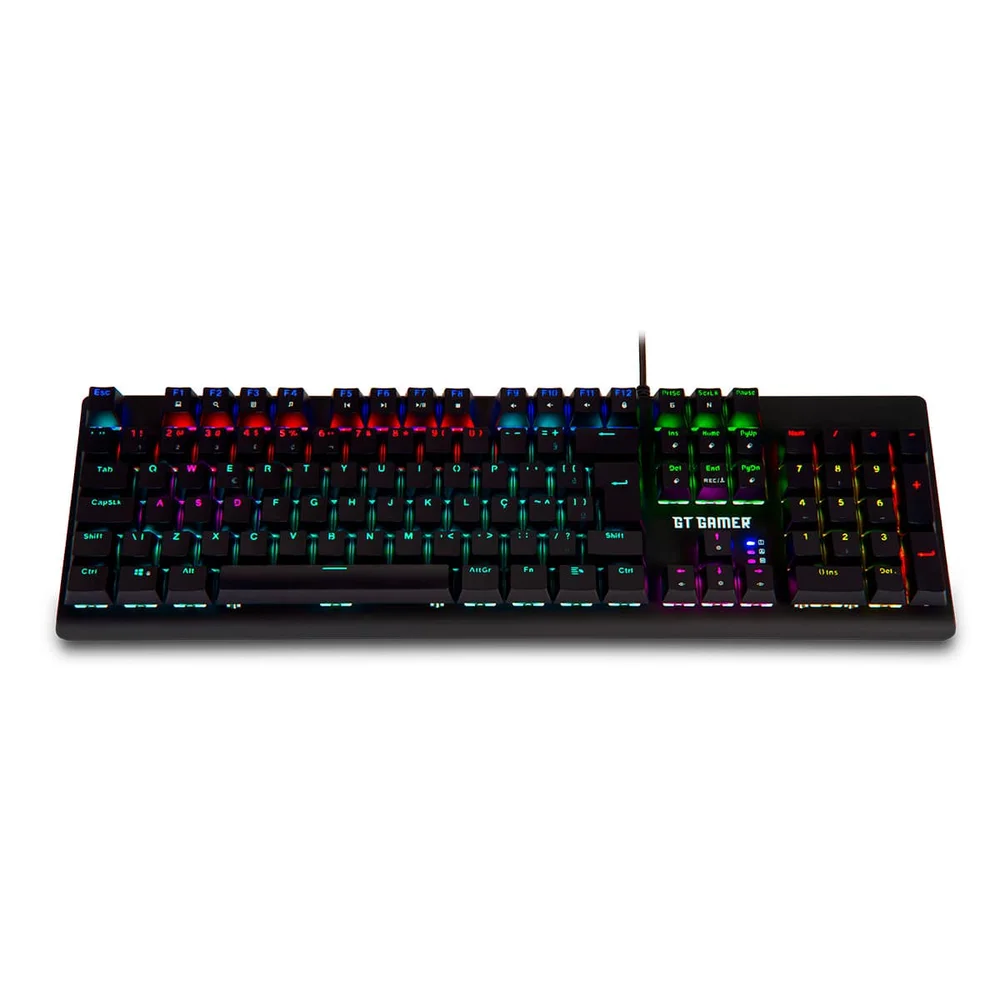 Teclado Gamer Mecânico Goldentec LED RGB Anti-Ghosting Switch Red