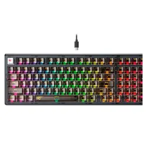 Teclado Gamer Mecânico Havit KB875L RGB Switch Red Layout US Preto Teclado Gamer Mecânico Havit KB875L RGB Switch Red Layout US Preto