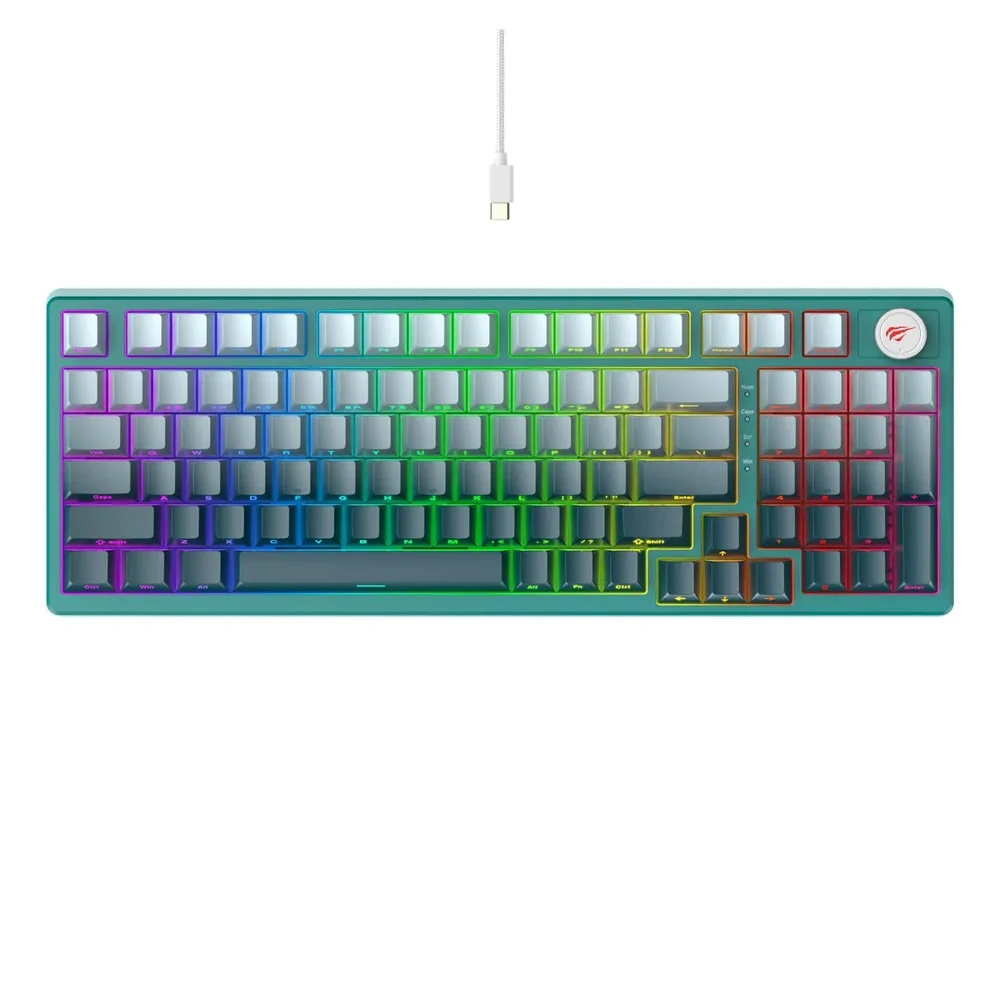 Teclado Gamer Mecânico Havit KB899L RGB Verde