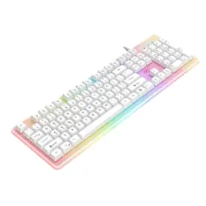 Teclado Gamer Havit LED RGB QWERTY Branco KB-876L Teclado Gamer Havit LED RGB QWERTY Branco KB-876L