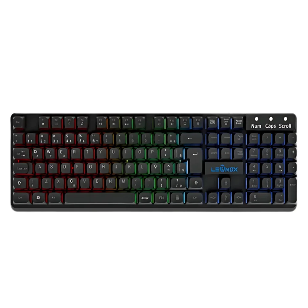 Teclado Gamer Lehmox RGB Teclas Flutuantes ABNT Preto LEY-2087