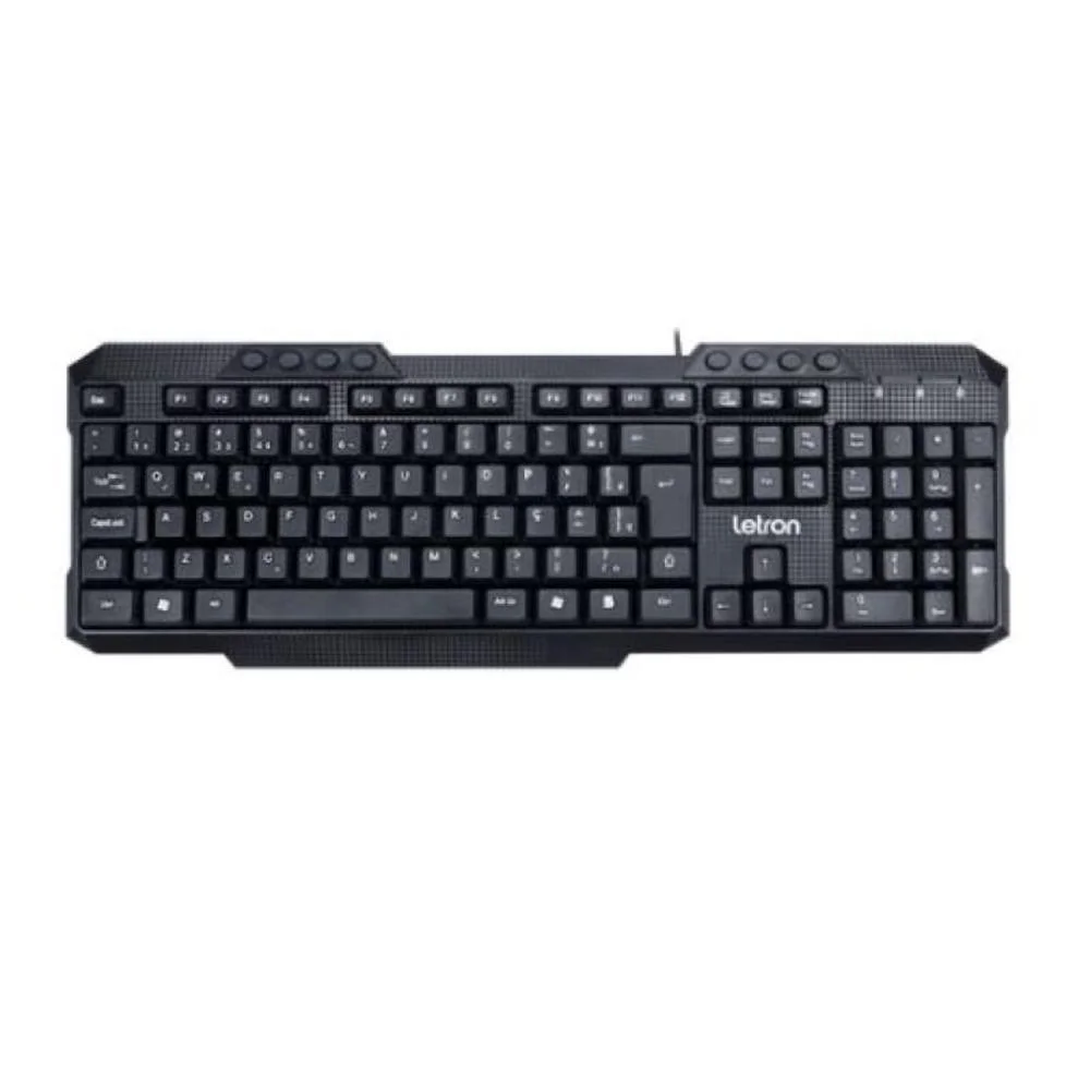 Teclado Gamer Membrana Letron Player Multimídia Ergonômico Preto