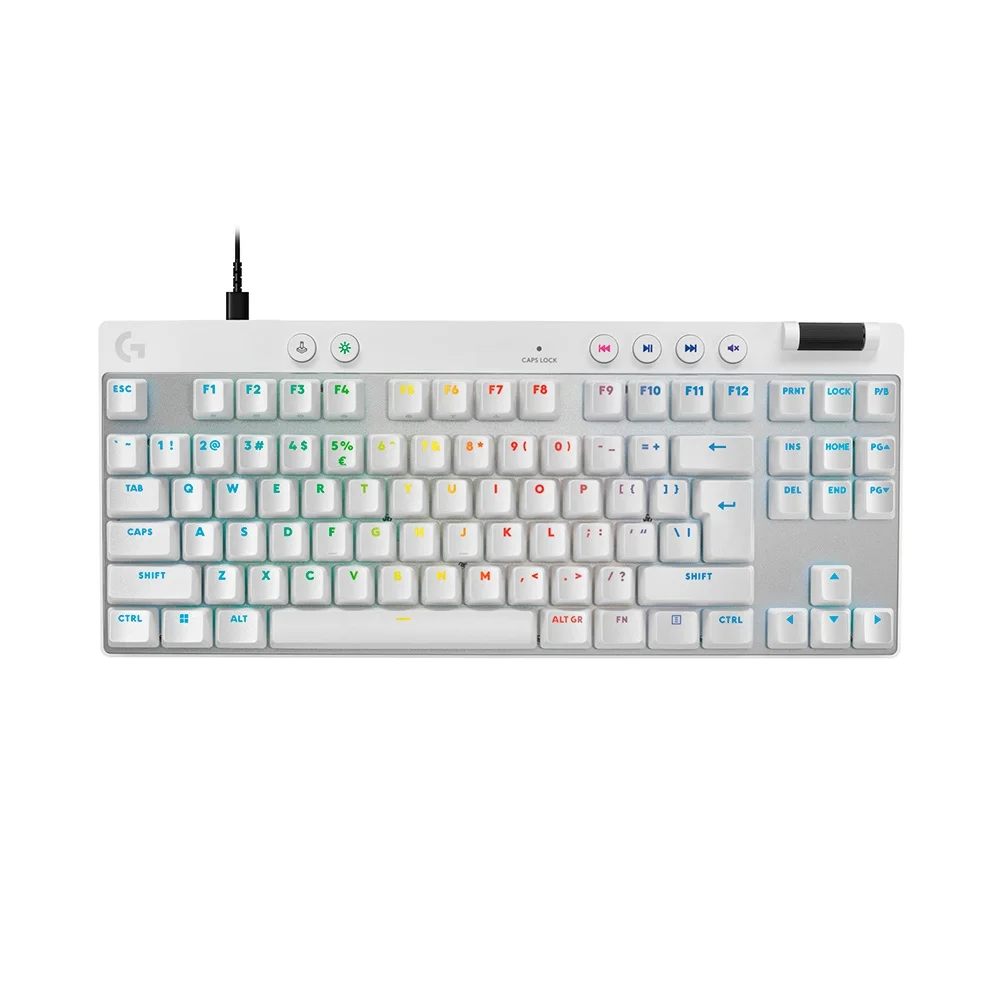 Teclado Gamer Magnético Logitech G Pro X TKL RAPID Switches Analógicos Rapid Trigger Layout US Branco 920-013132