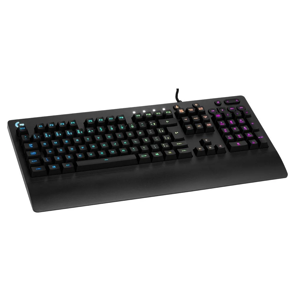 Teclado Gamer Membrana Logitech G213 Prodigy RGB Lightsync Resistente a Respingos ABNT2 Preto 920-009438