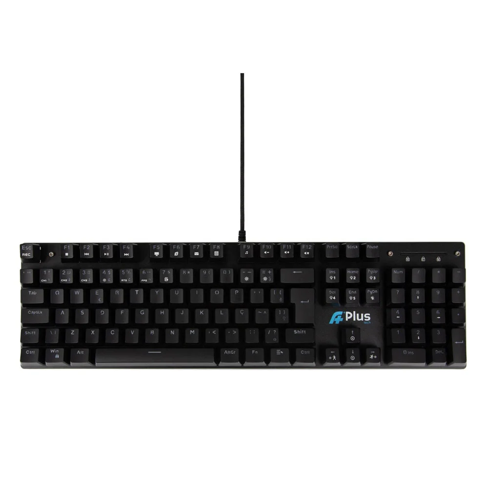 Teclado Gamer Mecânico Aplus Tech Khan Rainbow Switch Outemu Red ABNT2 Preto AP-KB-3991