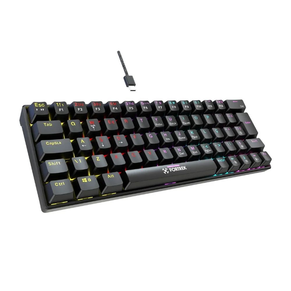 Teclado Gamer Mecânico Fortrek Gravity 65 Compact Preto