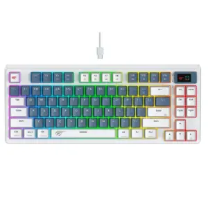 Teclado Gamer Mecânico Havit RGB Layout US Branco KB884L Teclado Gamer Mecânico Havit RGB Layout US Branco KB884L