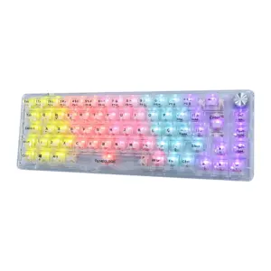 Teclado Gamer Mecânico Neologic Crystal Edge 65% Rainbow Switch Branco Transparente ABNT2 NLCRSTL-EDGE Teclado Gamer Mecânico Neologic Crystal Edge 65% Rainbow Switch Branco Transparente ABNT2 NLCRSTL-EDGE